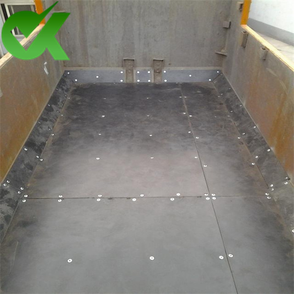 Corrosion resistant UHMWPE truck bed chute liner sheet